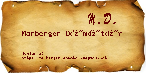 Marberger Dömötör névjegykártya